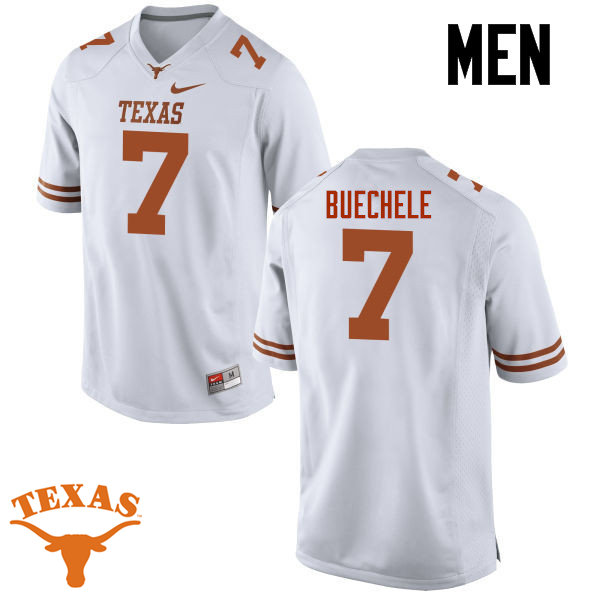 Men #7 Shane Buechele Texas Longhorns College Football Jerseys-White